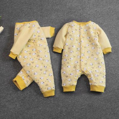 China Wholesale 100% Eco-friendly Cotton Baby Clothes Warm Cute Soft Stylish Newborn Baby Winter Romper for sale