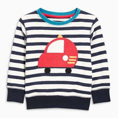 China High Quality Striped 100% Cotton Kids Boys Anti Shrink Hoodie With Custom Logo for sale