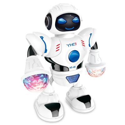 China 0-5 The Dancing Robot With Light And Music, Lovely Cute Robot Christmas Festival Gift Toys Popular For Kids 360 Degree for sale