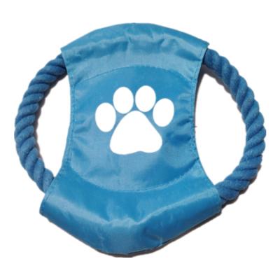 China 2021 Wholesale Viable Eco Friendly Rope Manufacturer Oxford Dog Flying Disc Waterproof Interactive Pet Chew Toy for sale