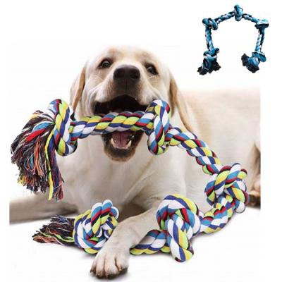 China Manufacturer Viable Wholesale Five Knots Chew Rope Bite Resistance Dog Toys Free Sample for sale