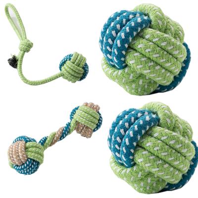 China Viable Manufacture Wholesale Indestructible Braided Bone Bites Knot Cotton Rope Ball Pet Chew Toys For Dogs Pets for sale