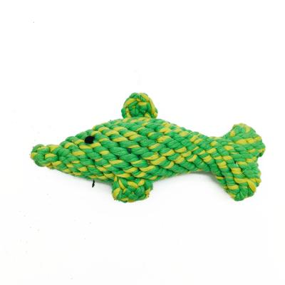 China Viable Wholesale Natural Cotton Pet Toy Cartoon Dog Weaving Animal Small Chew for sale