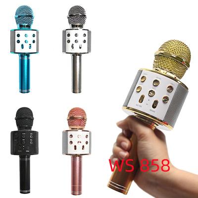 China USB Factory Microphone WS 858 Karaoke Microphone Mic Speaker 858 Wireless Handheld Microphone Wholesale Handheld Karaoke Microphone Fast Delivery for sale