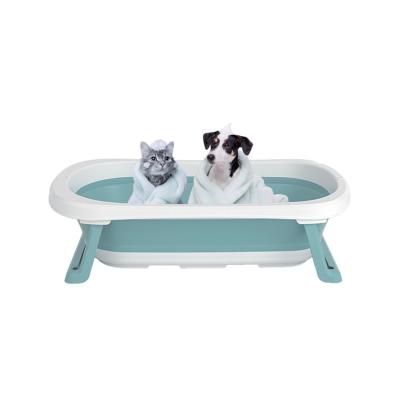 China Stored Pet Supplies Foldable Plastic Cat Dog Small Animal Bathtub Durable Pet Bathtub for sale