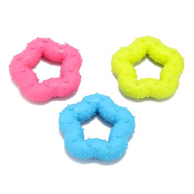 China Viable Shape Dog Ring Bite Grinder TPR Bite Teeth Dog Toy Pet Game Rubber Ball for sale