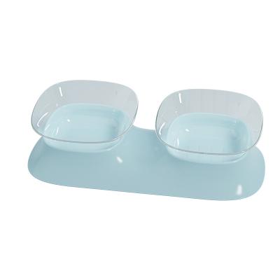 China 2021 Pet Stocked Double Rolls High Cat Dog Pet Bowl Feeder Cat Feeder Water Bowl Dog Food for sale