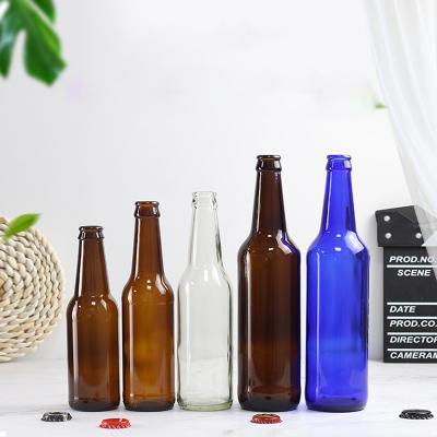 China Popular Clear Transparent Beverage Drinks 250ml 330ml Glass Beer Bottle for sale