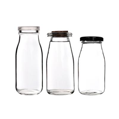 China Personal Food Logo Flint Clearly Printing 500ml Milk Water 250ml Empty Glass Bottle for sale