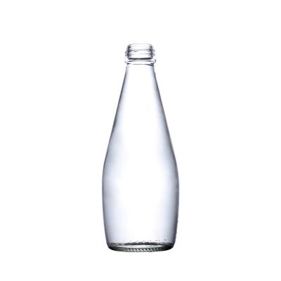 China Daily Life Transparent Clear Home Beer Sparkling Water Carbonated Drink Glass Bottle With Crown Cap for sale