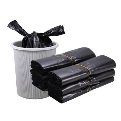 China Disposable Thickened Household Garbage Bag Black Plastic Vest Bag Disposable Handbag for sale