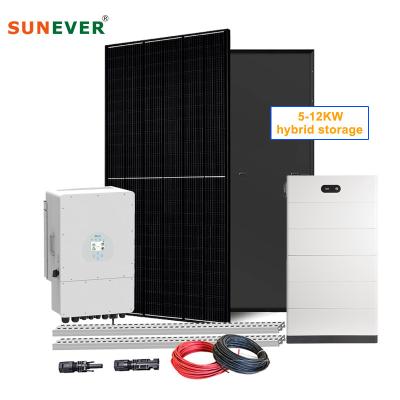 China Full Set 5kw 6kw 8kw 10kw 12kw Solar Panels Solar System Home Solar Hybrid Home System Solar Energy Storage System for sale