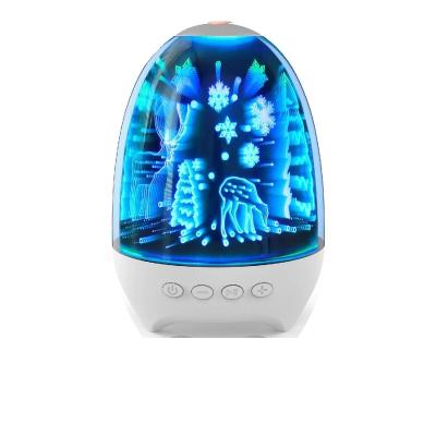 China Phone Function Touch Sensor Night Lights Table Wireless Speaker With RGB LED Flashing Lights Projector FM Video Speaker for sale