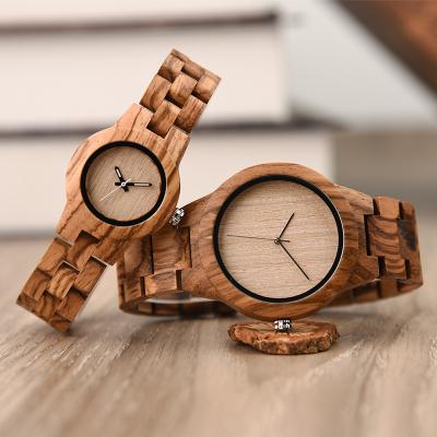 China Custom Wristwatch Couples Watch Wooden Men Women Women Valentine Birthday Anniversary Gifts Water Resistant Dropshipping for sale