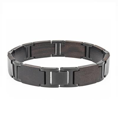 China Customized DONDO DEER Watch Band Environmental Friendly Bracelet For Men And Wooden Ebony Wood Logo 2pcs Bracelets Women Men Women Couples Jewelry for sale