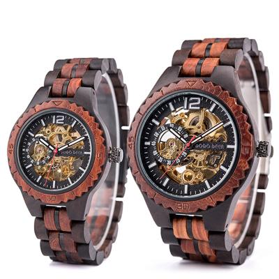 China Waterproof 2020 DRONTE DEER Luxury Brand Mechanical Watch Wooden Couple Watches Automatic With Custom Logo for sale