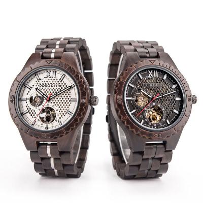 China Power Reserve DRONTE DEER Men's Automatic Mechanical Wooden Tourbillon Chronograph Men's Wristwatches for sale