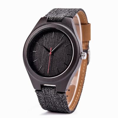 China Antique classic RED DEER DONDO men's watch fabric strap custom logo wooden watch quartz watch men for sale