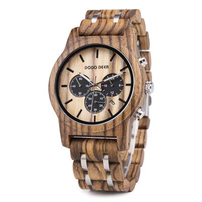 China Automatic date engraved wood watches quartz watch men luxury sandalwood personalized wood watch for men for sale