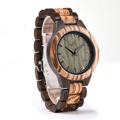 China Automatic Date Mens Quartz Watches Relogio Masculino Zebrawood Grain Casual Watch With Your Logo for sale