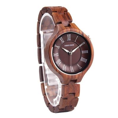 China Unique Logo Custom Wooden Watches Ladies RED DEER Chronograph Wooden Watches OEM For Women Fashion Hot Products OEM Watch for sale