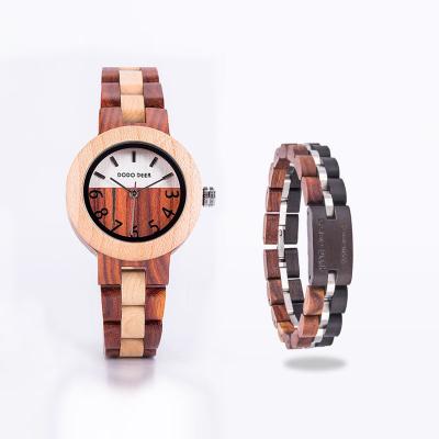 China Water Resistant DONDO RED DEER Ladies Women Watches Handmade Custom Engraved Wooden Watch etsy wholesale for sale