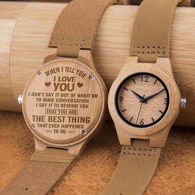 China Fashion DRONTE bamboo wooden watches \DOUBLE DEER quartz luxury popular Japanese movement casual watches for men and women for sale