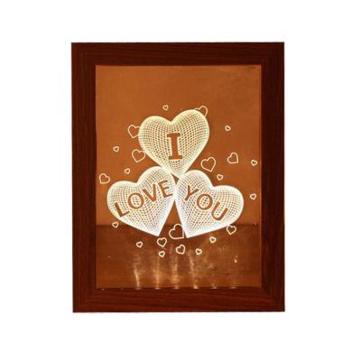 China Durable Light Box 3D Shadow Box Led Light Wooden Night Photo Picture Frame for sale