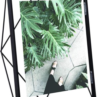 China Morden Black Geometric Unique Floating Picture Frame Metal Picture Frame Metal Picture Floating Glass Display for Desk or Wall for sale