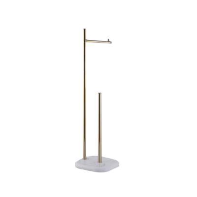 China Wholesale Fashion Standing 2 Rail Resin Base Bathroom Tissue Steel Towel Rack for sale