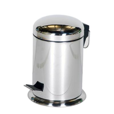 China Rolling Type Office Metal Cover Trash Can Recycle Stainless Steel Small Rubbish Waste Bin for sale