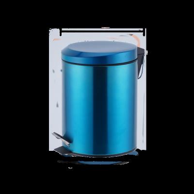 China 3L Moon Lid Design Lid Body Liner Pedal Bin Stainless Steel Glossy Trash Can Cover Rolling Type For Indoor for sale