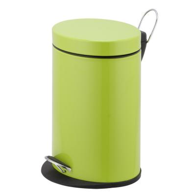 China Home Furniture Trash Can Stainless Steel Waste Bin Cover Rolling Type With Foot Pedal Trash Can for sale