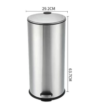 China Cover Rolling Type Slim Cover Around Waste Bin Powder Coating Step Trash Stainless Steel Pedal Trash Can For Indoor for sale