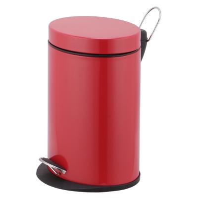 China Rolling Type Household Customer Color Waste Bin Cover Foot Pedal Stainless Steel Trash Can for sale