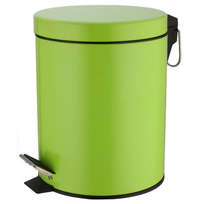 China Wholesale Rolling Type Waste Bin Bathroom Kitchen Living Room Stainless Steel Foot Pedal Cover Trash Can for sale