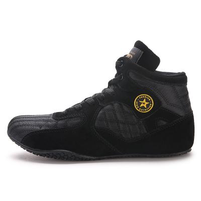 China 2021 New Cheap Black Men Boxing Shoes Light Weight Rubber Models Custom Desig High-Top Boxing Shoes for sale