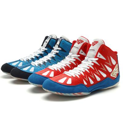 China Custom Rubber High Top Boxing Shoes Sneakers Professional Wrestling Shoes Fitness Training Weightlifting Shoes Men and Women for sale