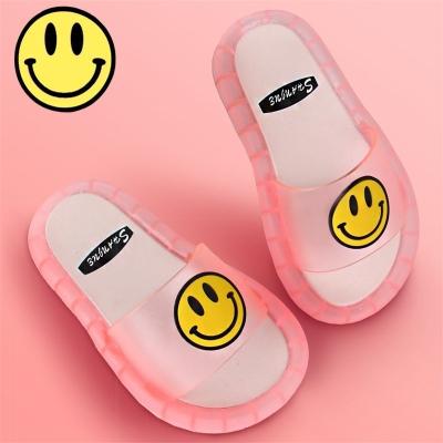 China 2021New Baby Cartoon Smile Face Children Character Slippers Instant Lighted Slippers Kids Slipper Breathable With Lights for sale