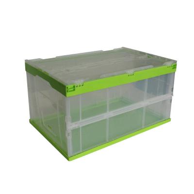 China 45L Large Collapsible Clear Transparent Plastic Viable Storage Container for sale