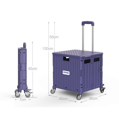 China New Type Folding Four Wheels Folding Box Trolley Trolley For Korea for sale