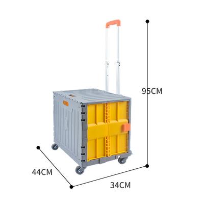 China Plastic Folding Platform Box Heavy Duty Collapsible Stretching Cart for sale