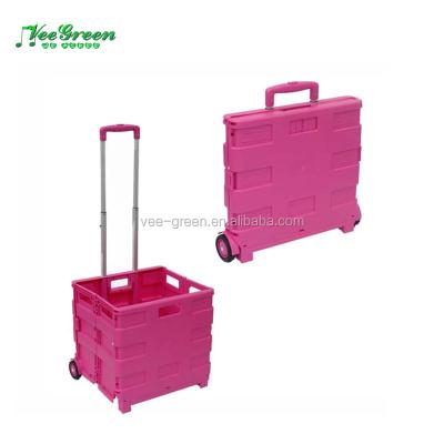 China Folding Popular Plastic Folding Cash Cart Trolley For Shop for sale