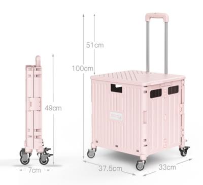 China New Type Folding Box Trolley Foldable Wheeled Trolley For Korean Market for sale