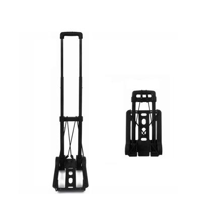 China PP+Aluminum Handle Extended Plastic Portable Rolling Luggage Cart With Wheels for sale