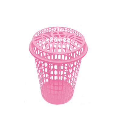 China Handles Wholesale Lightweight Stackable Colorful Plastic Laundry Baskets With Lid for sale