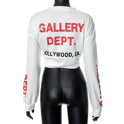 China Anti-wrinkle GALLERY DEPARTMENT European and American women's clothing is popular in autumn new round neck long sleeve T-shirts and sweaters for sale