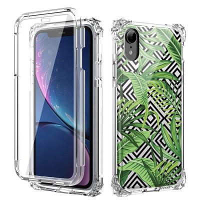 China 100% Eco-friendly Phone Case For Iphone Xr Case Leaf Pattern Clear Thin Soft TPU Cover Case With Reinforced Corner Bumper Phone Case For Iphone Xs Max for sale