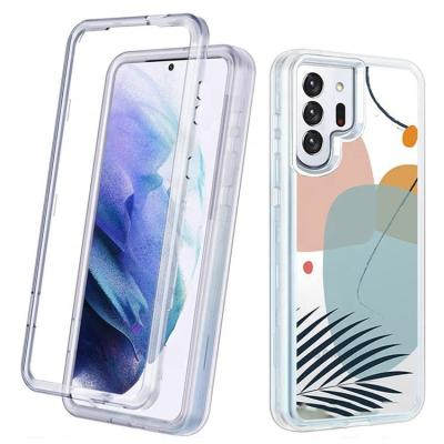 China Shockproof Custom Design Phone Case Heavy Duty Three Layer Phone Case For Samsung Galaxy S22 for sale