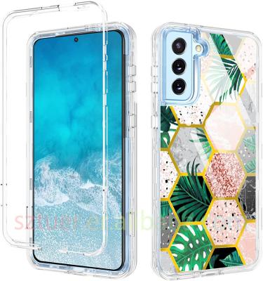 China Three Layer Shockproof Heavy Duty Shockproof Marble Phone Cover Case For Samsung S21 Ultra Ultra Fe S21 S22 for sale